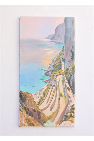 Via Krupp di Capri , olio su tela Antonio Palomba | KRUPP60X30